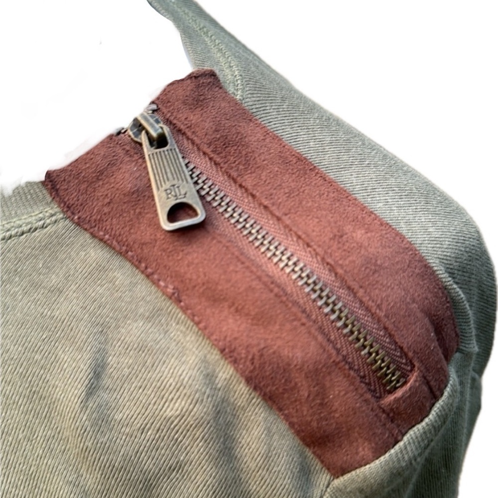 Lauren Ralph Heritage Inspired Old World Top with Faux Suede Elbow Patches - Picture 3 of 3